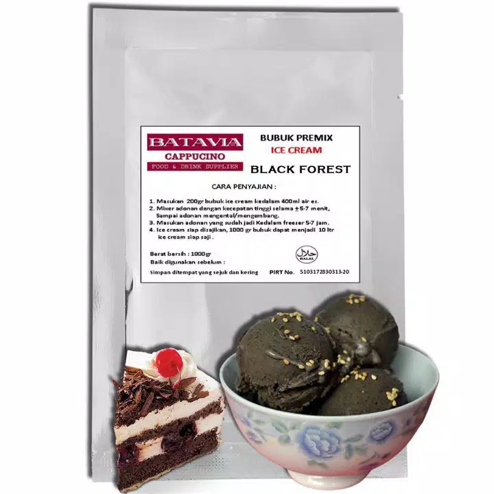 

Bubuk Hard & Soft Ice Cream Batavia Rasa Black Forest 500Gram