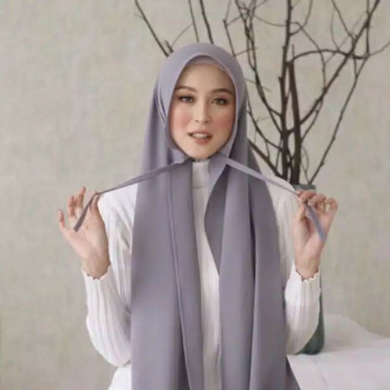 Pashmina TALI panjang (180cm x 75cm) jilbab instan wanita khimar fashion busana kerudung muslim