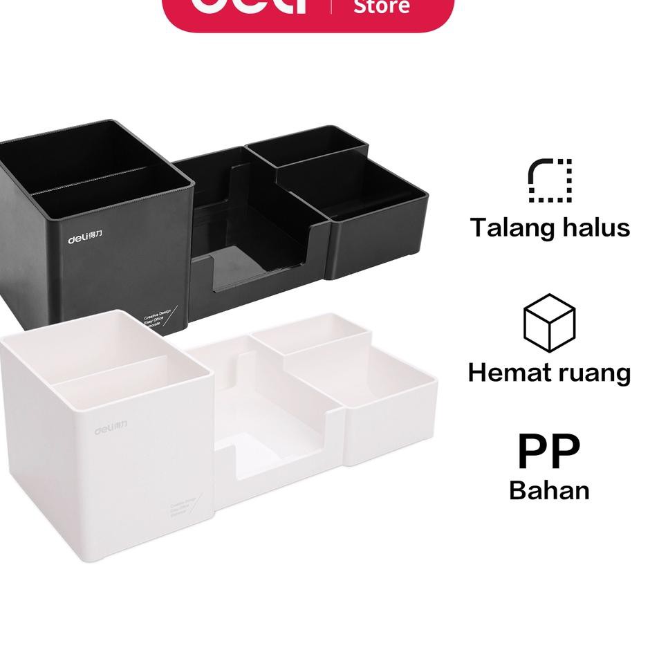 

✧ Deli Tempat alat tulis bahan plastik kuat kapasitas besar 9118 ✥