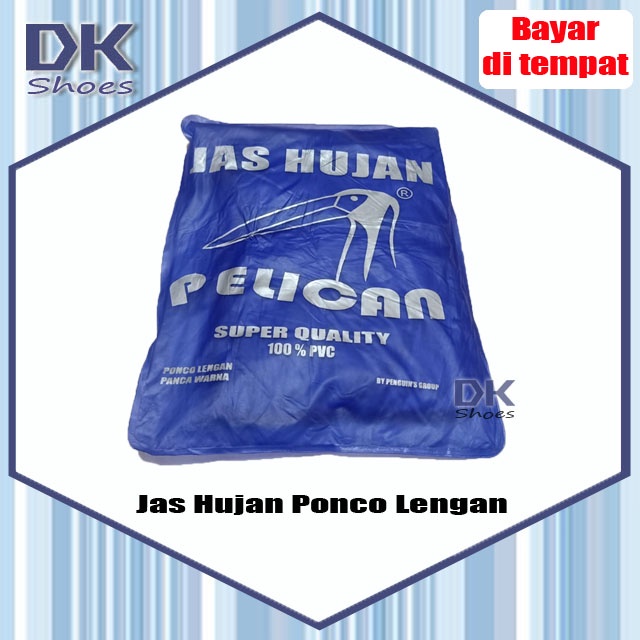 Pelican / Elmondo Ceria EPC 201 / Jas Hujan Poncho Lengan Murah / Jas Hujan Karet Warna Warni Dewasa