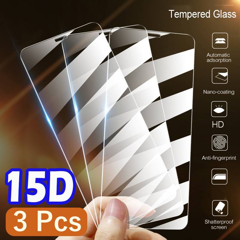 3Pcs 15D Tempered Glass For Xiaomi Redmi Note 9 8 8T 7 5 6 9S Pro Max Screen Protector For Redmi 8A 7A 9A 10X Glass15