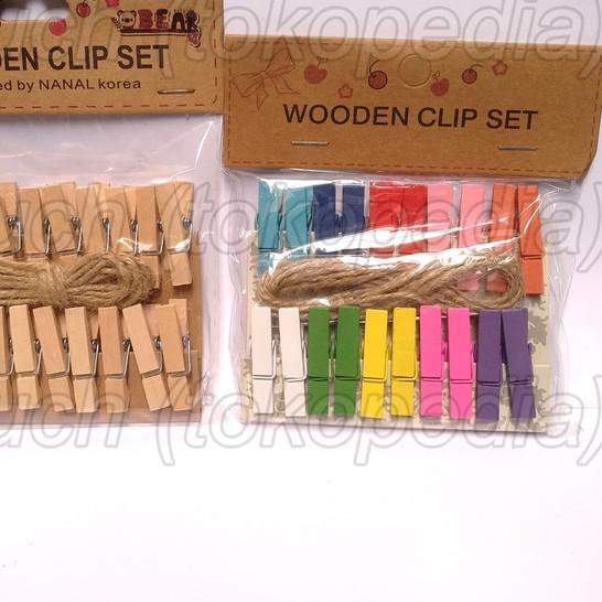 

♧ wooden clip jepitan kayu penjepit polos jepit klip warna jemuran foto ➻