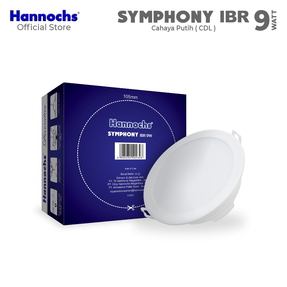 Hannochs Downlight LED Symphony 9 watt IBR CDL - Putih