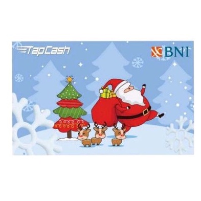 Kartu BNI Tapcash edisi Natal Merry Christmas - Santa Clause Blue Edition