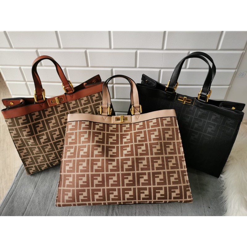 FENDI PEEKABOO XLITE KANVAS TOTE BAG WANITA FENDI IMPORT PREMIUM TOTEBAG WANITA BRANDED