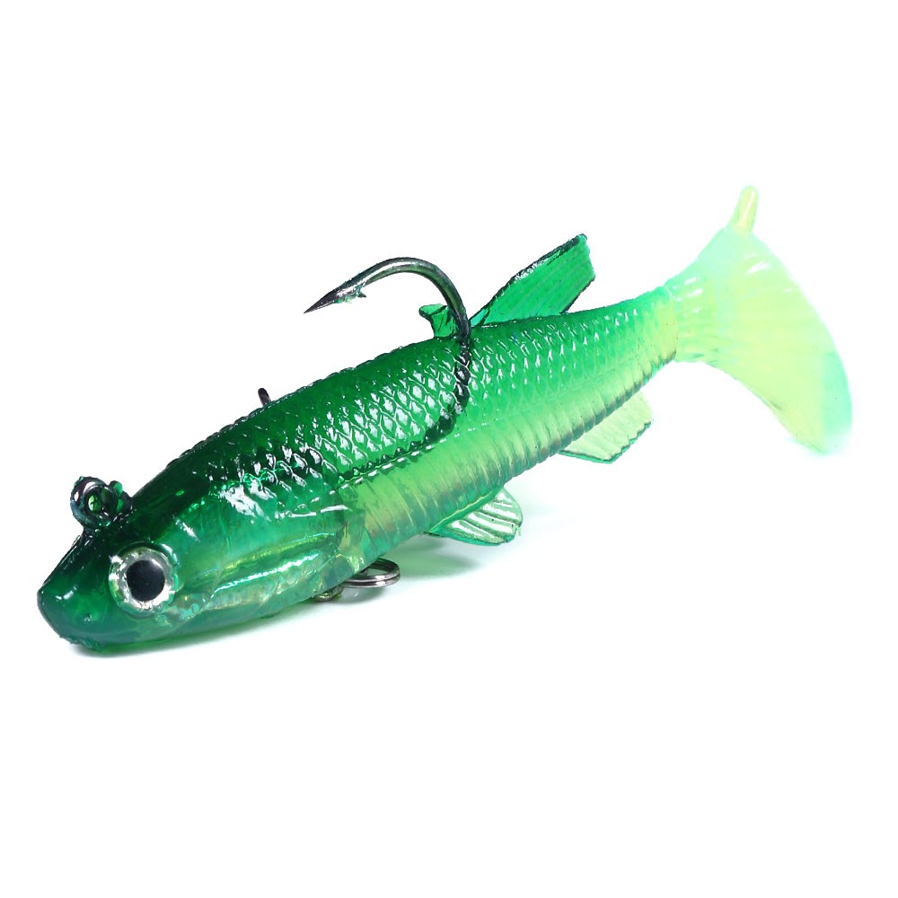 HENGJIA  5 Pieces Soft Fishing Lure Wobbler Swimbait Silicone Isca Artificial Bait Carp Fishing Lead Jig Fish Pesca 12.5g/7.5cm