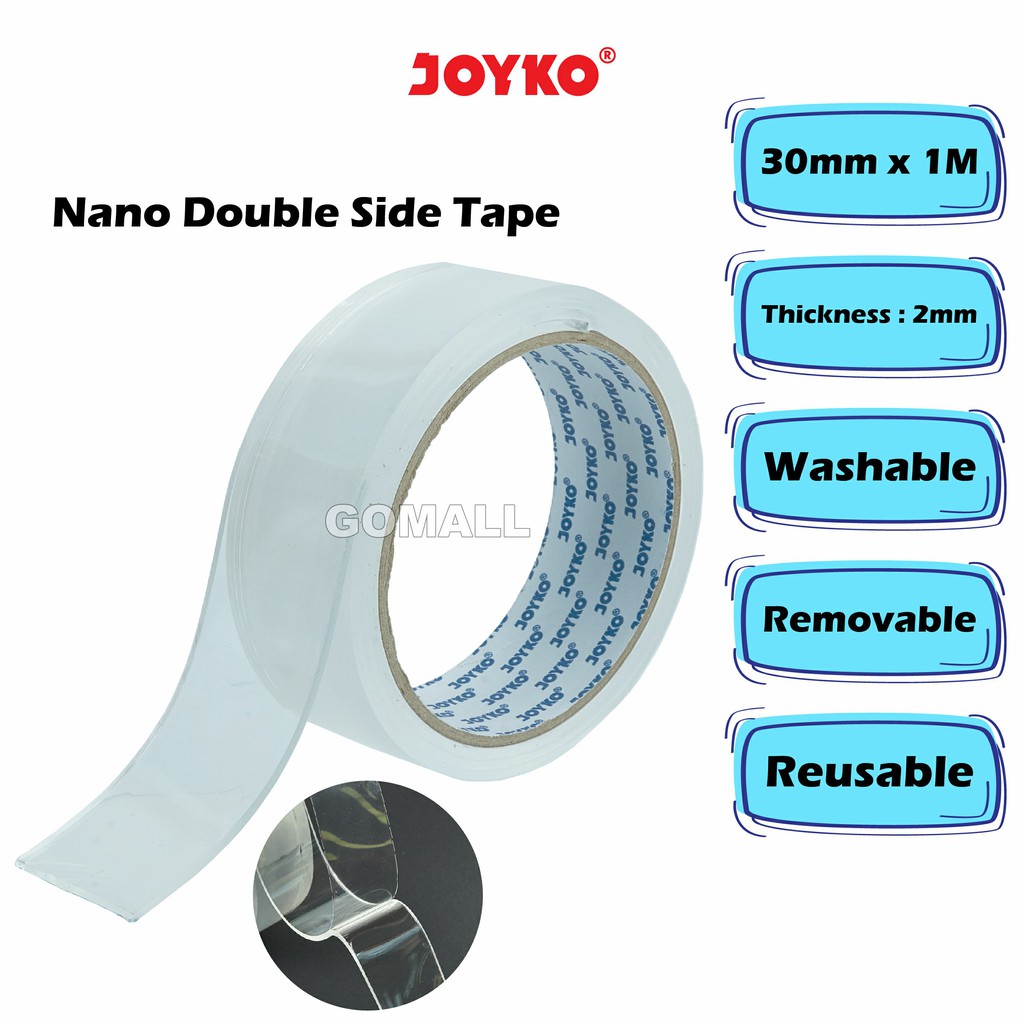 

Joyko Nano Double Sided Tape Pita Perekat Dua Sisi - NDST-1 30mmx1M