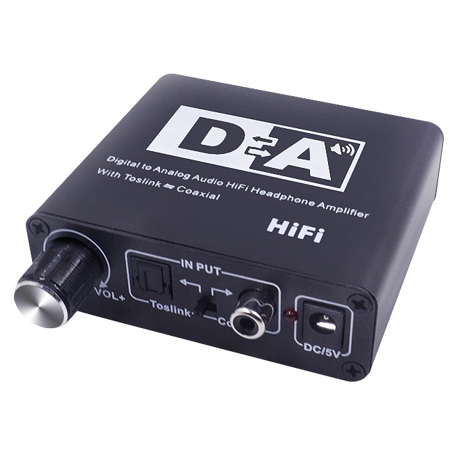 Konverter DAC Coaxial &amp; Toslink ke 3.5mm AUX RCA - Black