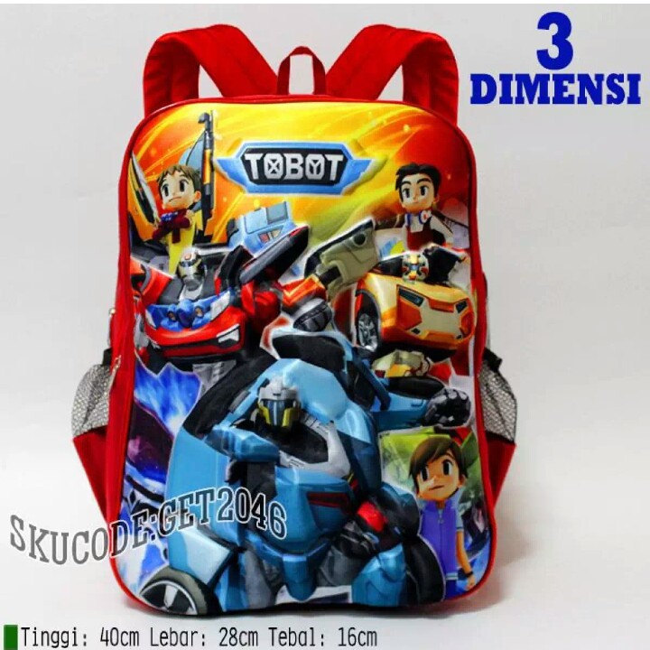 tas tobot anak tas ransel anak tas sekolah anak sd carakter tobot