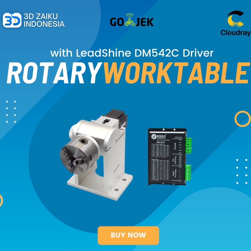 CloudRay Fiber Marking Rotary Upgrade with LeadShine DM542C Driver