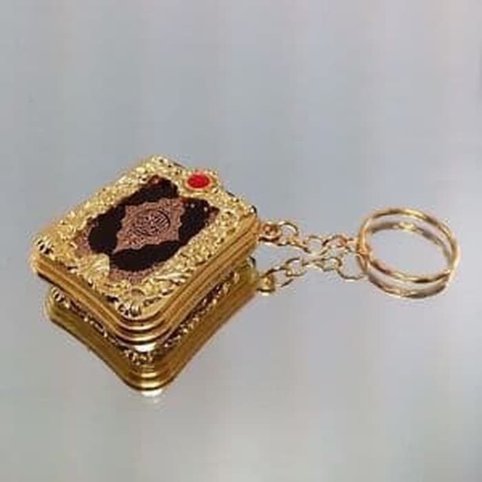 [EMAS] Gantungan Kunci Alqur'an / Miniatur Alquran Gold Souvenir Unik