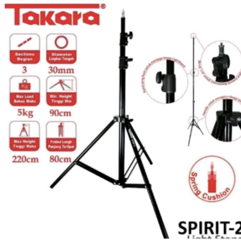Light Stand Takara Spirit 2 / Spirit-2 Tripod Studio Lighstand