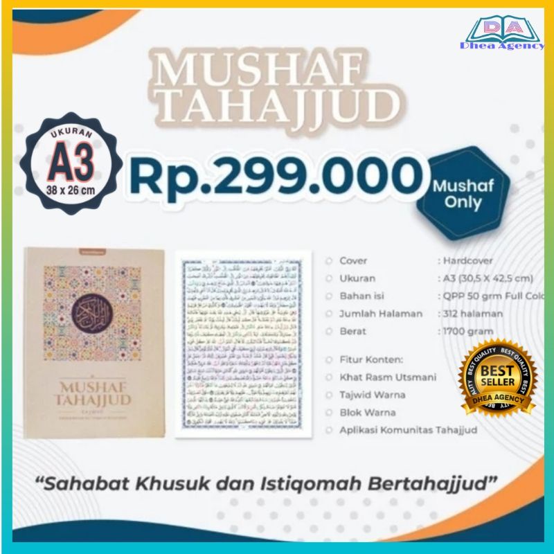 MUSHAF TAHAJUD A3 AL QURAN LANSIA / AL QURAN A3 / AL QURAN JUMBO /