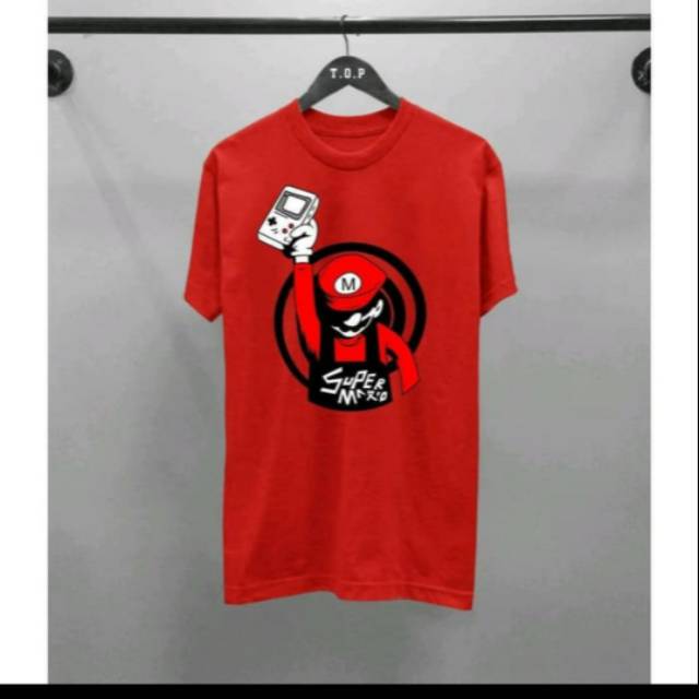 Kaos Distro Baju Shirt T-Shirt Gambar Super Mario Games Game Kartun