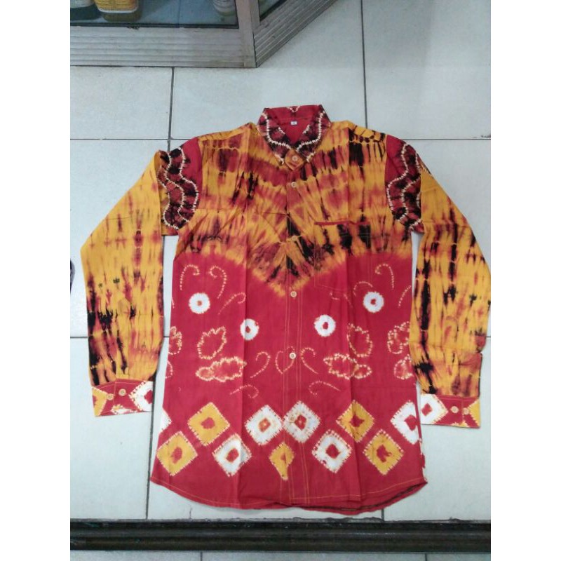 kemeja slim fit sasirangan pria (size L ld 100)