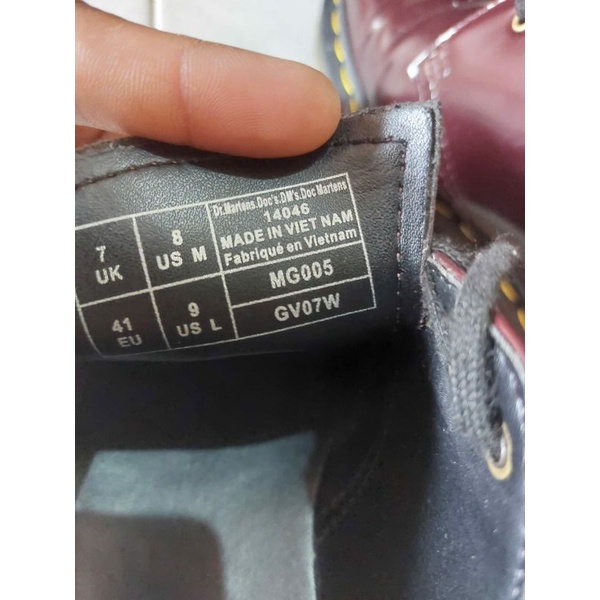 sepatu pria DOC MARTENS Vegan 1461 cherry red ORIGINAL