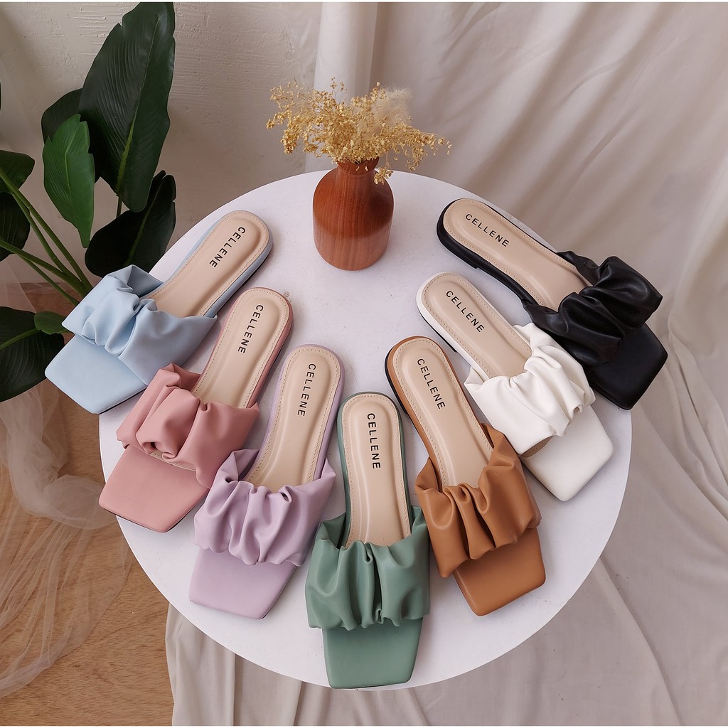 Cellene • PIXA Flat Sandal | Sandal Selop Kerut Wanita Teplek Harian