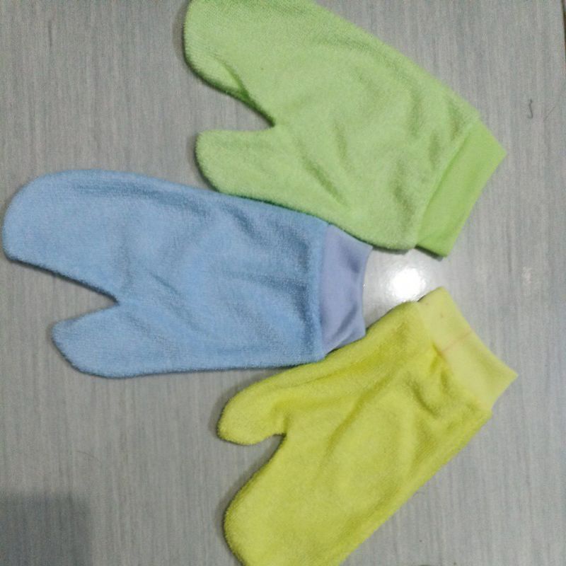 3 Pcs Waslap Mandi Bayi Jari dan Kotak