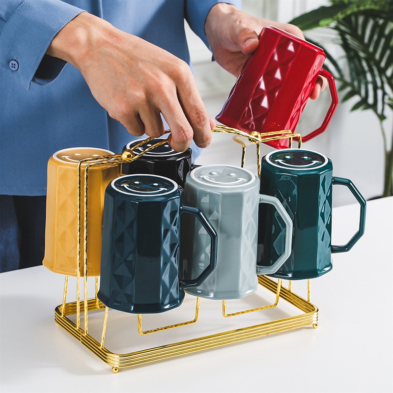 ACE GELAS AIR MINUM Set 6PCS Gantungan GELAS Gelas Set GELAS WARNA WARNI GELAS KERAMIK SET