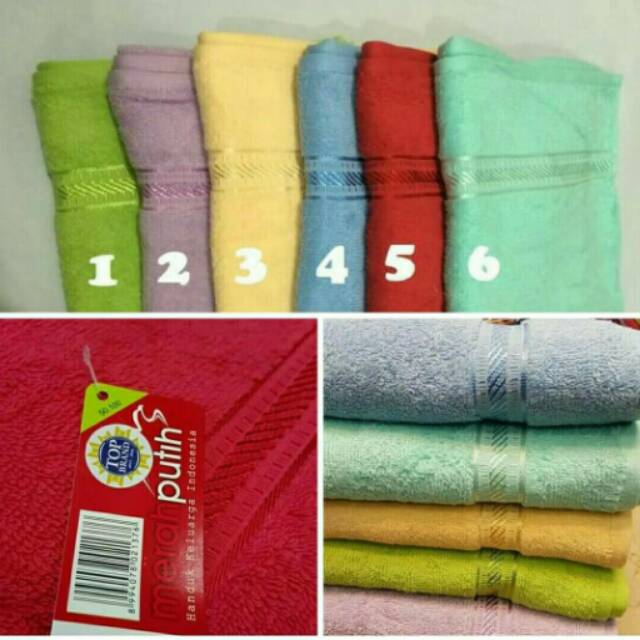 Handuk mandi merah putih ukuran 50x100  Shopee Indonesia