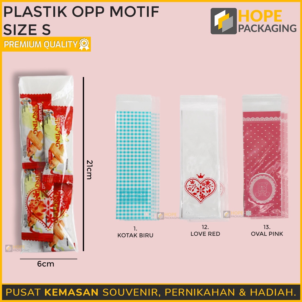 Plastik OPP Kue Cake Candy Cookies Bag Motif Mix Size S dan M