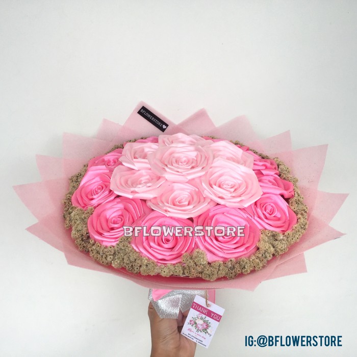 HAND BOUQUET BUCKET BUKET BUNGA WISUDA EDELWEIS EDELWEISS PITA