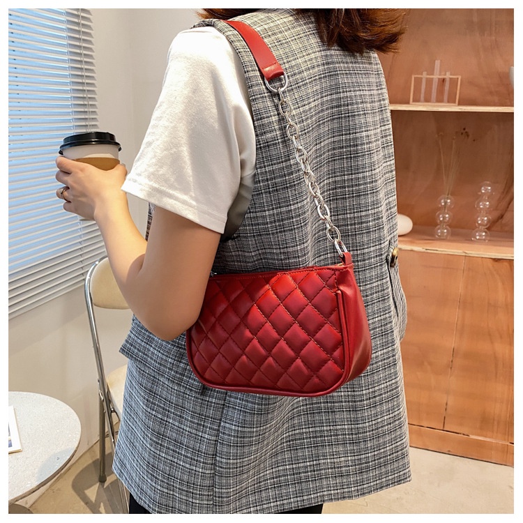 AND COD Tas Selempang Fashion Wanita Tas Bahu Bahan Kulit Sintetis Dengan Tali Rantai Tas Cewek T215