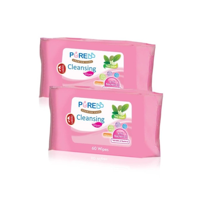

PureBB Cleansing Wipes Pure Baby Lemon Tea Tree 60's Tissue Basah Bayi