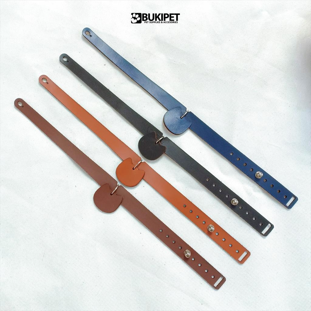 Kalung kucing kulit asli custom nama murah premium - LEANECK