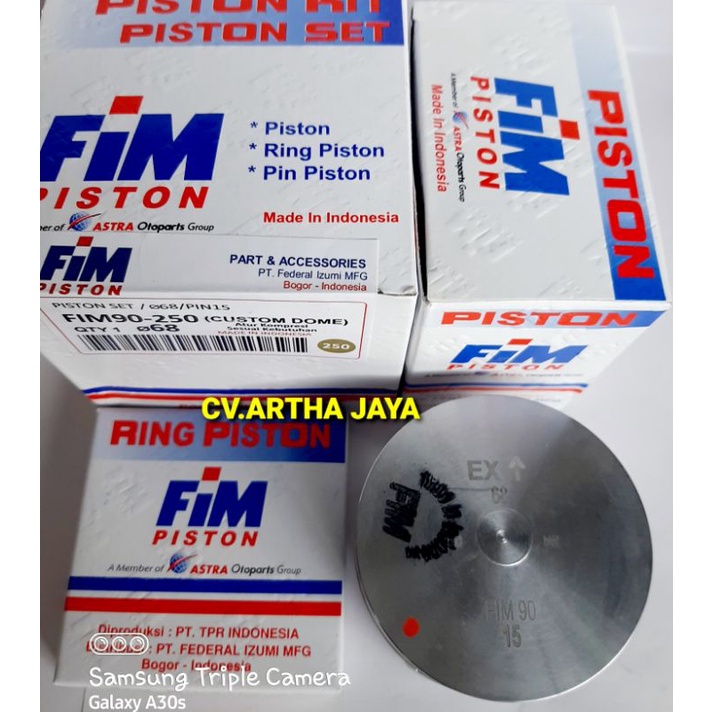 PISTON KIT FIM FIM90 CUSTOM DOME MENTAH ( 65,5 / 66 / 66,5 / 67 / 67,5 / 68 ) ( PEN 15 / PIN 15 )-4
