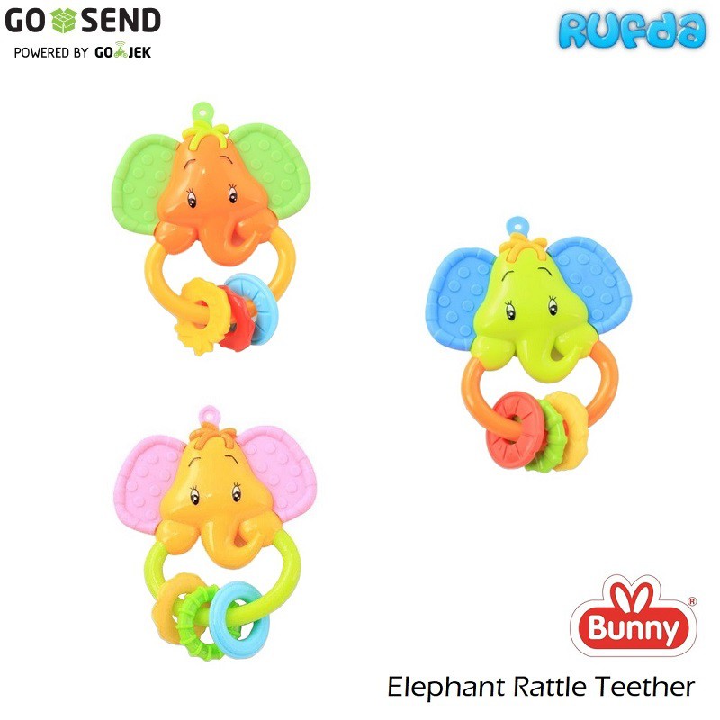 Lusty Bunny Elephant Rattle Teether Mainan Gigitan Anak Bayi Bisa Berbunyi