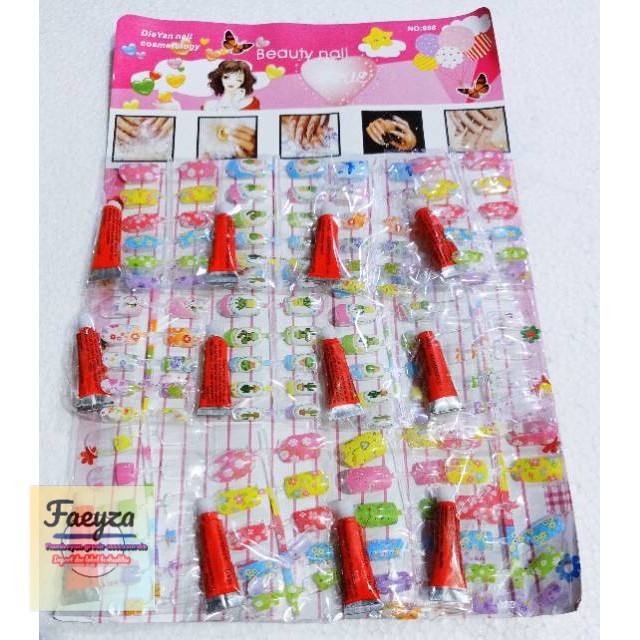 Kuku palsu motif  isi 12 set (120 pcs)