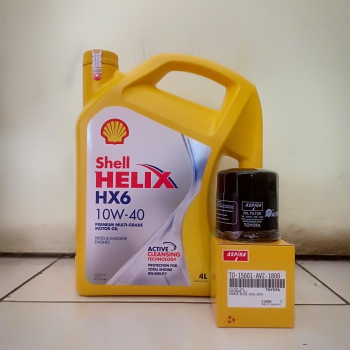 Paket Oli Shell Helix HX6 10W-40 + Filter Oli Avanza/ Xenia/ Rush