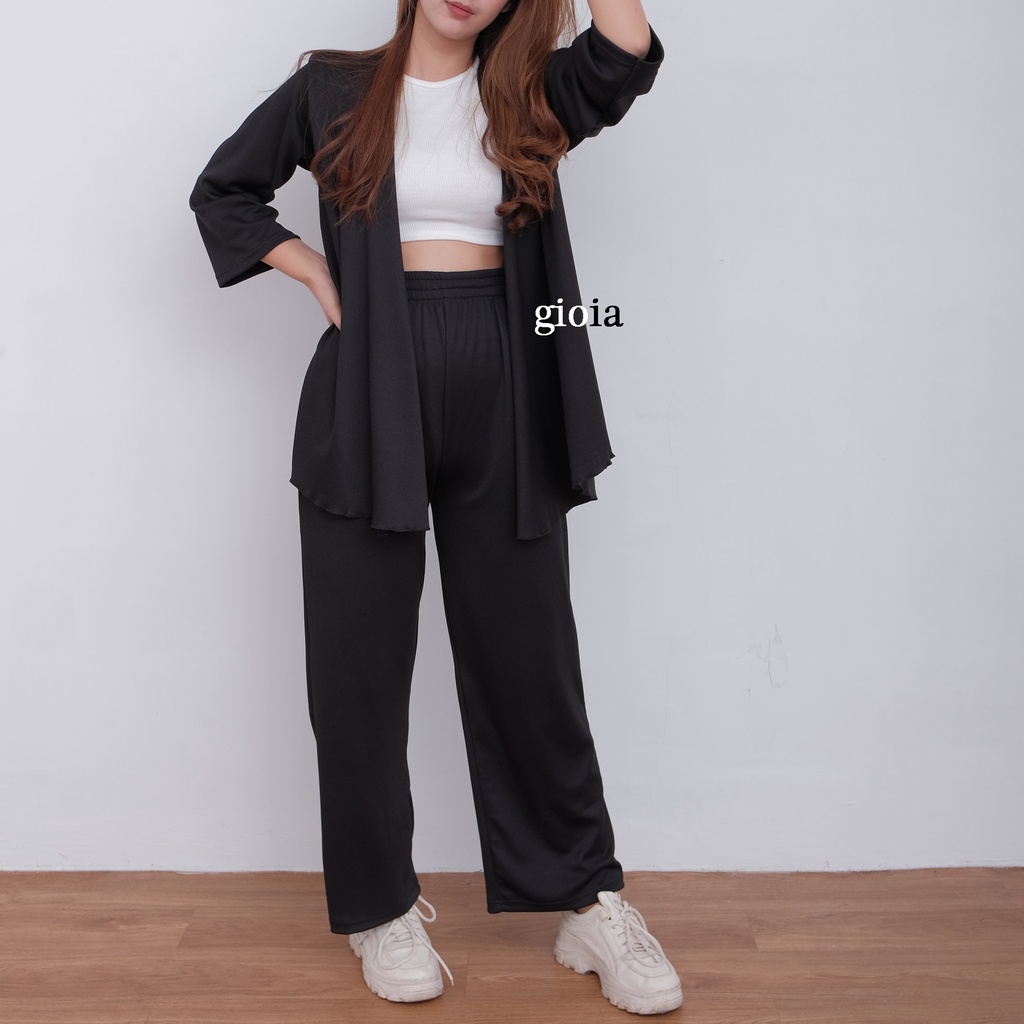 Gioia Signature | Mina Knit Set - Setelan Cardigan dan Kulot Wanita