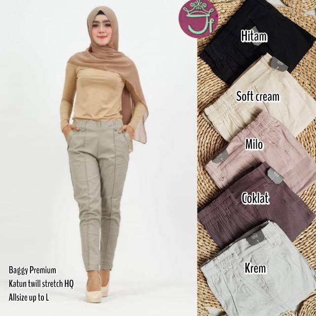 Grosir celana  baggy twill  stretch L 47K min 5pcs Shopee 