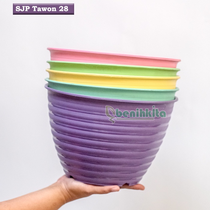 Pot Tanaman-Bunga Warna 28cm Motif Tawon (SJP)