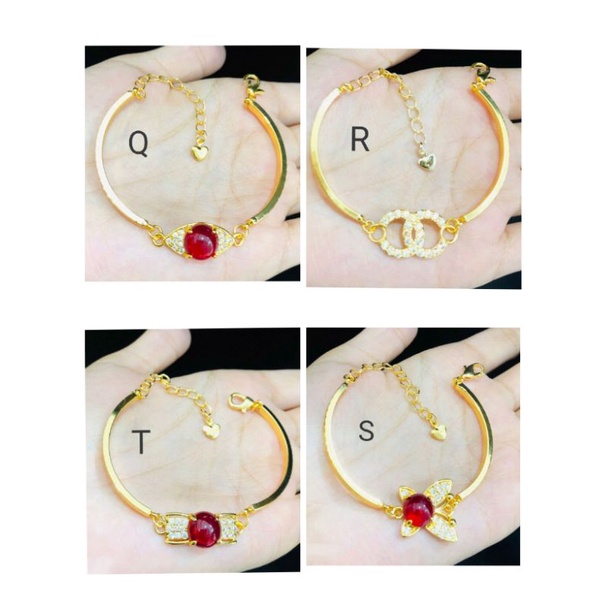 Ramk584. Gelang tangan xuping wanita lapis emas dgn mata zircon ukuran 18 cm