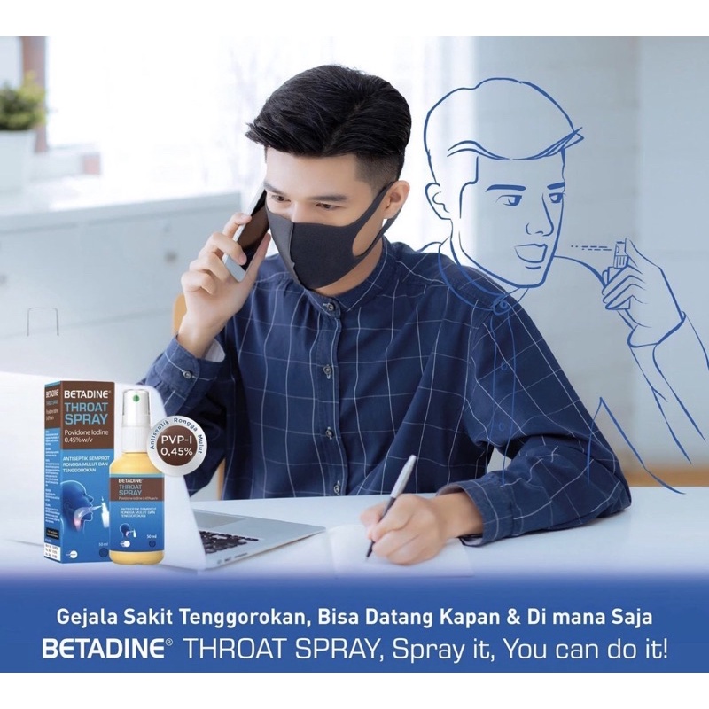 Betadine Throat Spray Tenggorokan 50ml Sore Throat Spray Asli Original