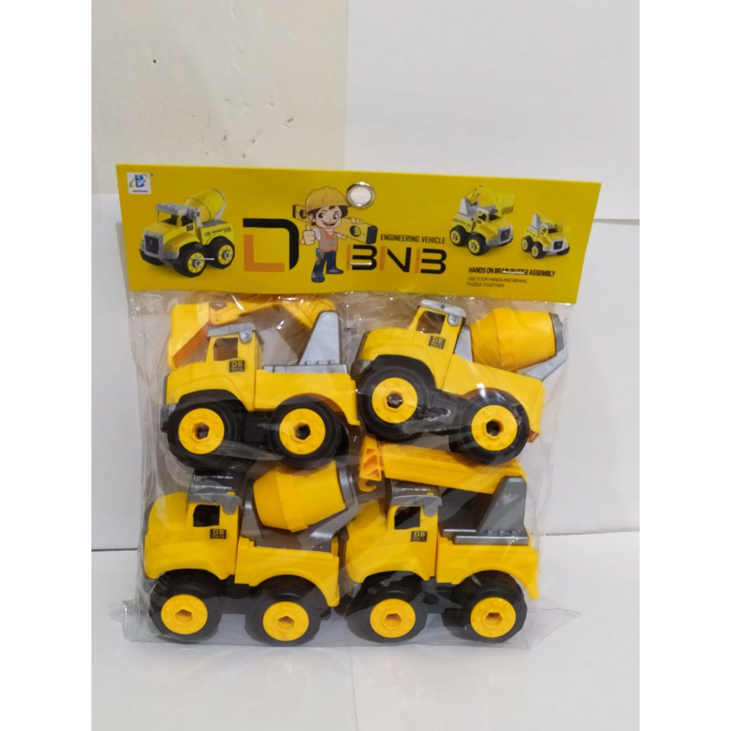 MAINAN ANAK MURAH ASSEMBLE CONSTRUCTION 4PCS KTG DB6066-7
