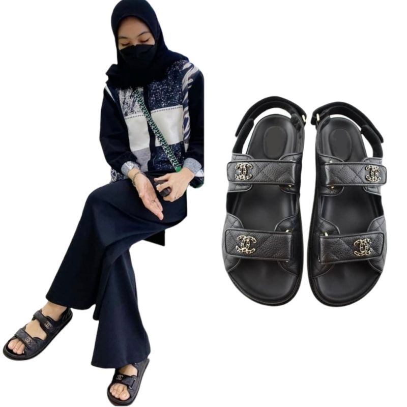 Sandal Wedges Wanita Terbaru / Sandal Wanita Korea Hitam Kasual / Sendal Cewek Kekinian / Sandal Venna / Bisa Cod