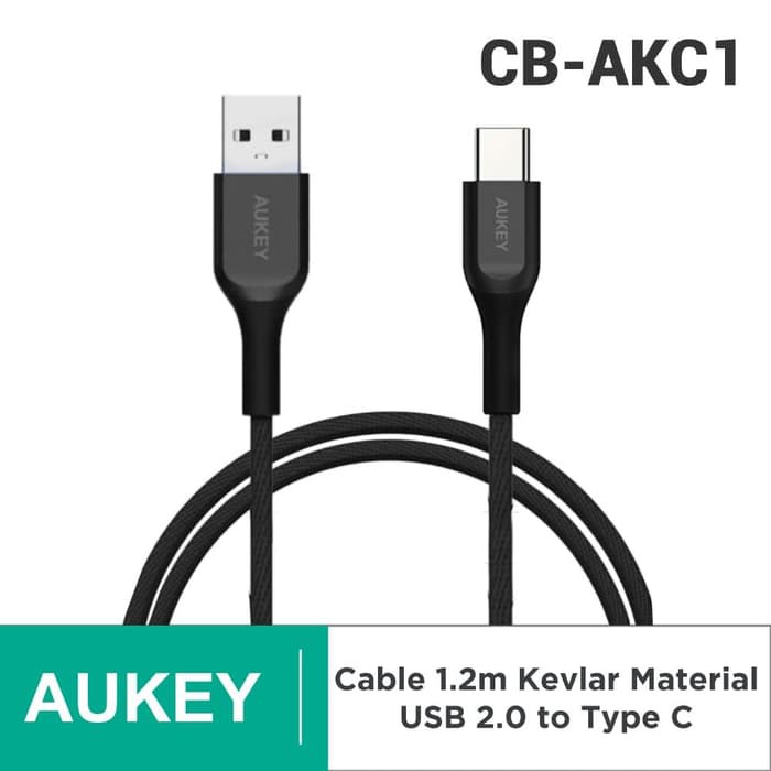 Aukey Kabel data CB-AKC1 USB A To USB C Quick Charge 3.0  - 1.2M Original - Garansi Resnu