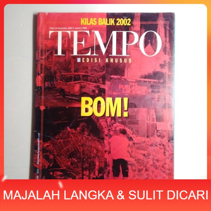 Majalah TEMPO Edisi Khusus No.44 Des 2002 Cover BOM Langka