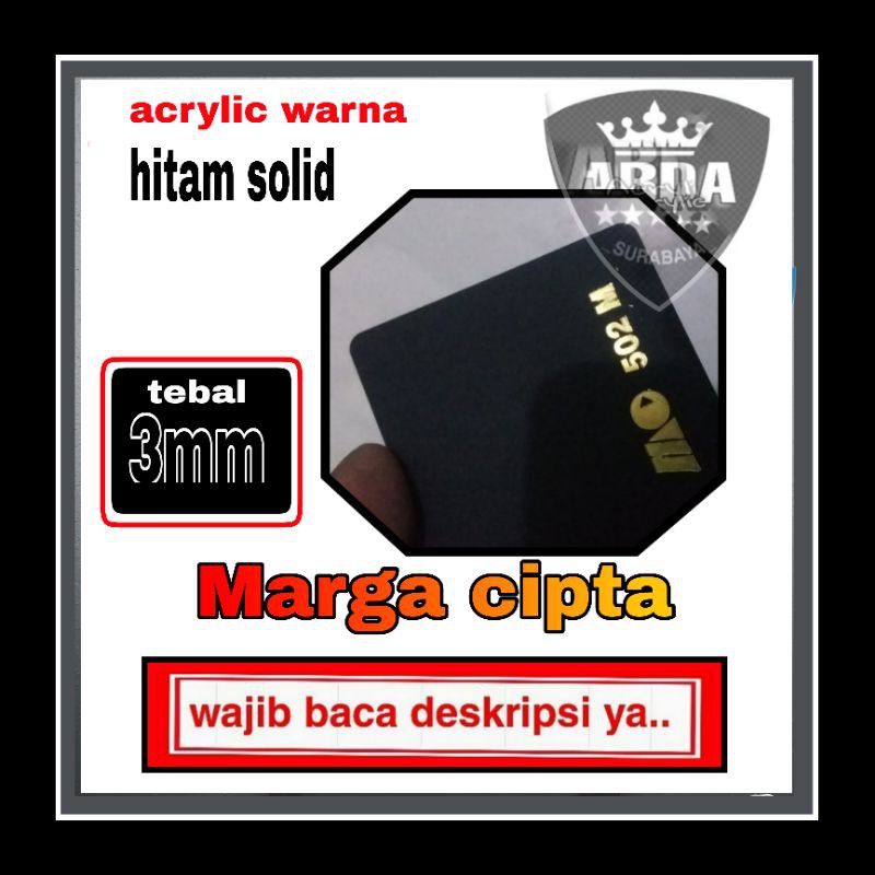 Akrilik 3mm hitam solid  /Acrylic hitam lembaram custom/Acrylic marga cipta/akrilik murah Akrilik hi