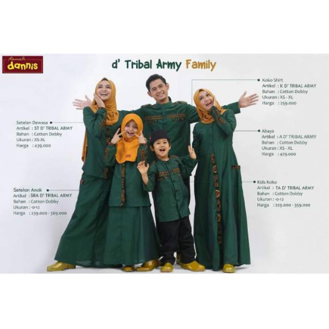 Sarimbit Dannis D' Tribal Army Family Setelan Dewasa