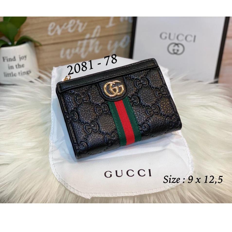 ⸨MeY ♛⸩ DOMPET GUCCI 208 DOMPET KECIL WANITA SERBAGUNA KOIN & UANG //Barang branded