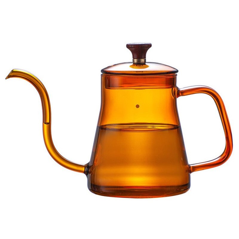 Teko Pitcher Teh Gooseneck Chinese Teapot Glass 600ml - BRO-045