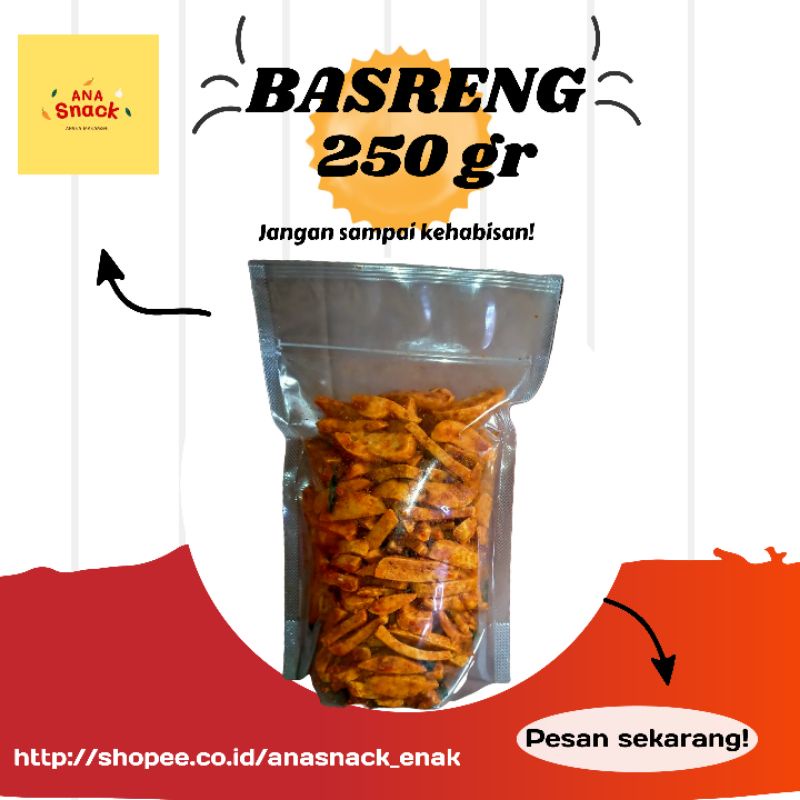 

ANASNACK STIK BASRENG 250 GR CEMILAN GURIH PEDAS ENAK DAUN JERUK