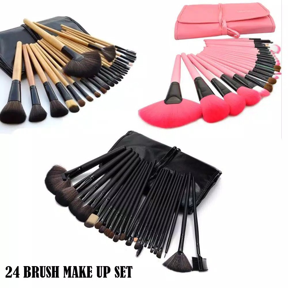 PROFESIONAL Kuas Make Up Pro 24pcs Tas Profesional Brush Set Make Up Case Pouch Original Quality