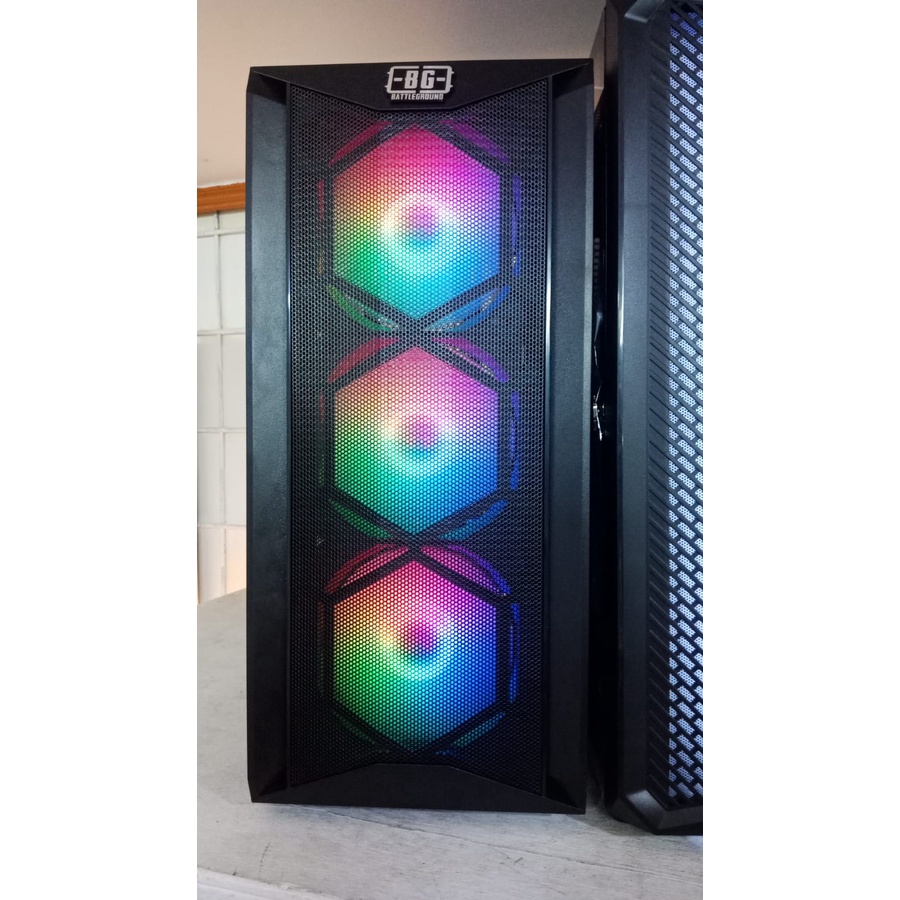 Casing GAMING Simbadda BattleGround 20 Tempered Glass Mid Tower ATX