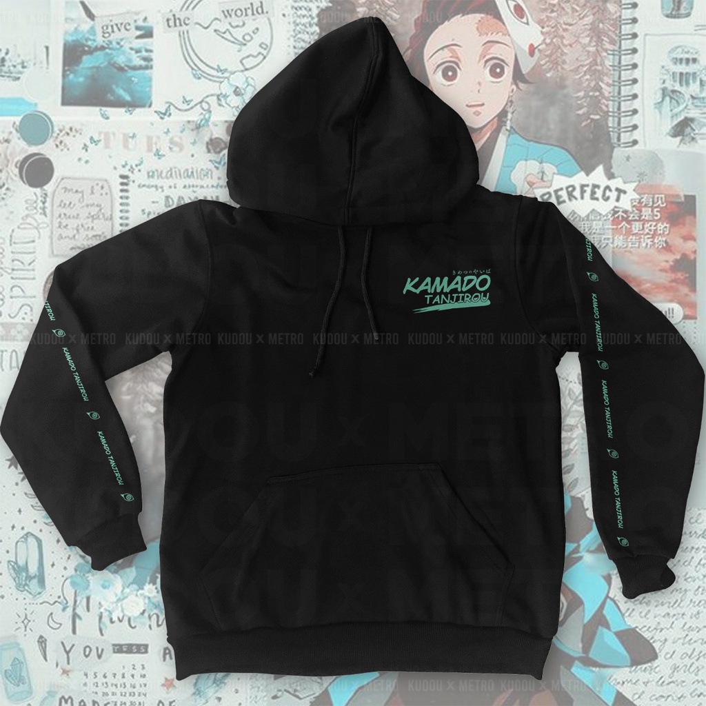 Hoodie Tanjiro Katana Black Anime Manga Demon Slayer Kimetsu No Yaiba Premium Unisex